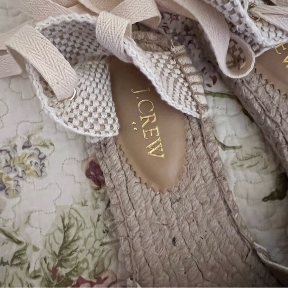 J. Crew D'Orsay lace-up espadrilles, beige, Size 8 - Picture 7 of 11